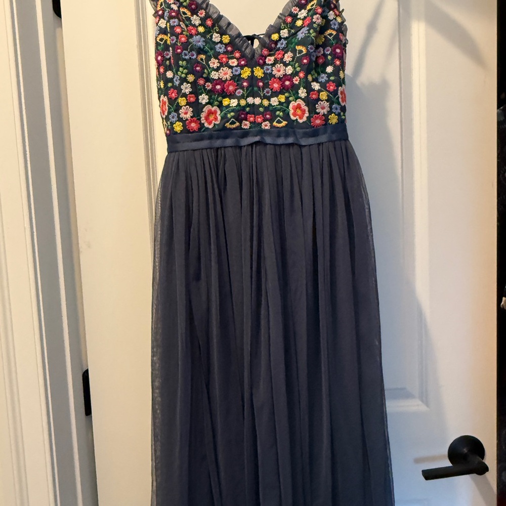 Needle and Thread floral embroidered dress - Blue